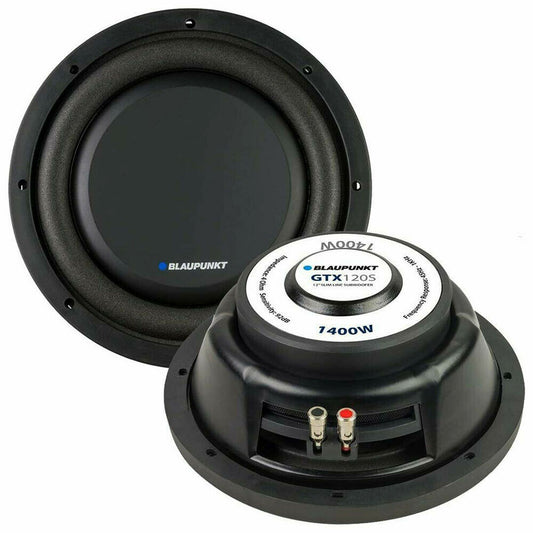 Blaupunkt GTX120S 12" Slim Line Single 4 ohm 1400W Car Audio Subwoofer